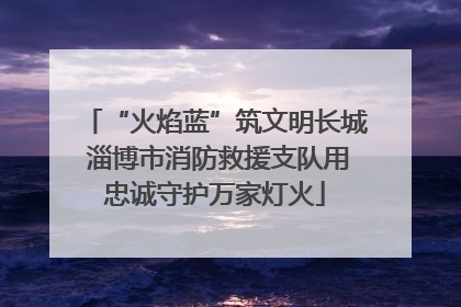 “火焰蓝”筑文明长城 淄博市消防救援支队用忠诚守护万家灯火