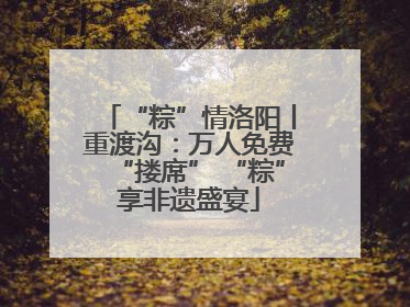 “粽”情洛阳丨重渡沟：万人免费“搂席” “粽”享非遗盛宴