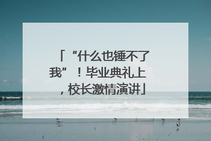 “什么也锤不了我”！毕业典礼上，校长激情演讲