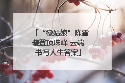 “徽姑娘”陈雪璇登顶珠峰 云端书写人生答案