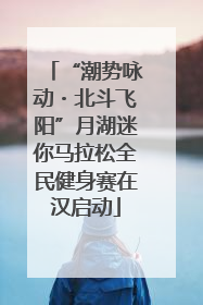 “潮势咏动・北斗飞阳”月湖迷你马拉松全民健身赛在汉启动