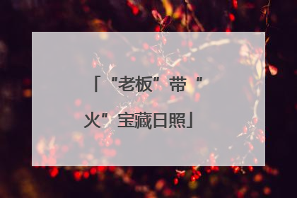 “老板”带“火”宝藏日照