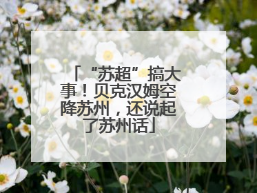 “苏超”搞大事！贝克汉姆空降苏州，还说起了苏州话