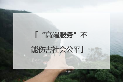 “高端服务”不能伤害社会公平
