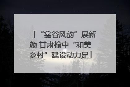 “龛谷风韵”展新颜 甘肃榆中“和美乡村”建设动力足