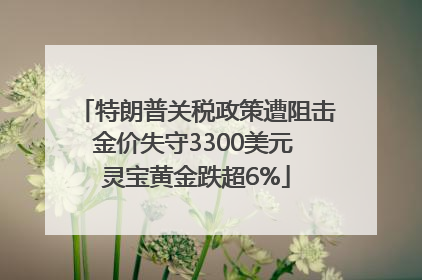 特朗普关税政策遭阻击金价失守3300美元 灵宝黄金跌超6%