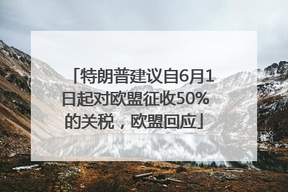 特朗普建议自6月1日起对欧盟征收50%的关税，欧盟回应
