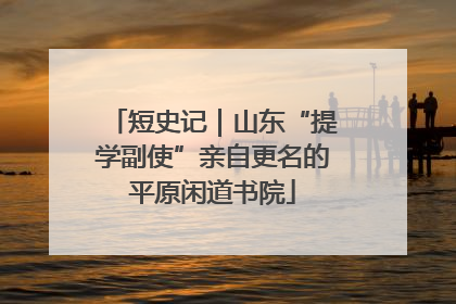 短史记｜山东“提学副使”亲自更名的平原闲道书院