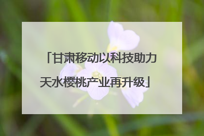 甘肃移动以科技助力天水樱桃产业再升级