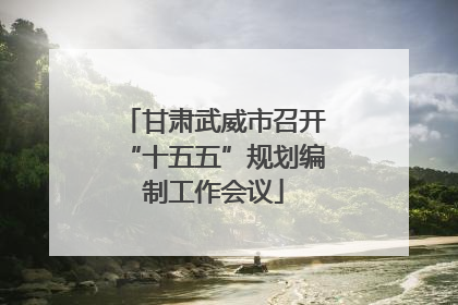 甘肃武威市召开“十五五”规划编制工作会议
