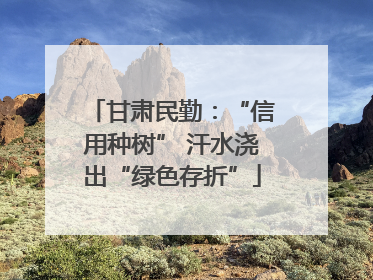 甘肃民勤：“信用种树” 汗水浇出“绿色存折”