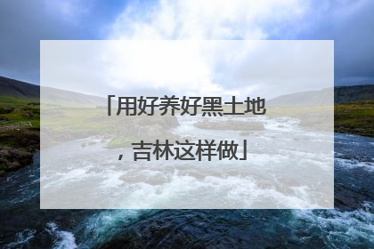 用好养好黑土地，吉林这样做