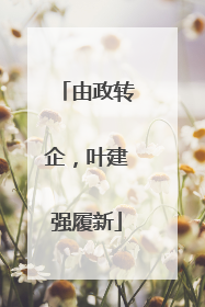 由政转企，叶建强履新