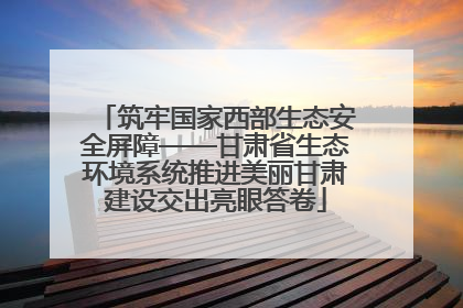 筑牢国家西部生态安全屏障——甘肃省生态环境系统推进美丽甘肃建设交出亮眼答卷