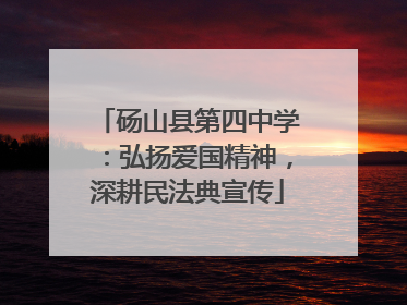 砀山县第四中学：弘扬爱国精神，深耕民法典宣传