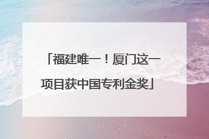 福建唯一！厦门这一项目获中国专利金奖