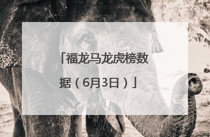 福龙马龙虎榜数据（6月3日）