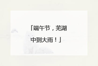 端午节，芜湖中到大雨！