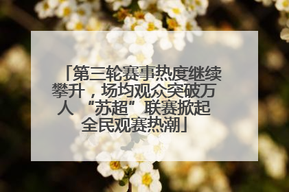 第三轮赛事热度继续攀升，场均观众突破万人 “苏超”联赛掀起全民观赛热潮