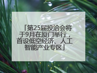 第25届投洽会将于9月在厦门举行，首设低空经济、人工智能产业专区