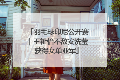 羽毛球印尼公开赛｜王祉怡不敌安洗莹 获得女单亚军