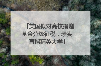 美国拟对高校捐赠基金分级征税，矛头直指精英大学