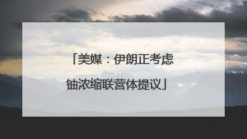 美媒：伊朗正考虑铀浓缩联营体提议