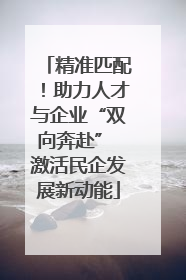 精准匹配！助力人才与企业“双向奔赴” 激活民企发展新动能