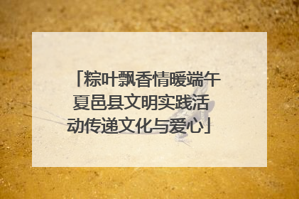 粽叶飘香情暖端午 夏邑县文明实践活动传递文化与爱心