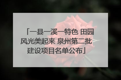 一县一溪一特色 田园风光美起来 泉州第二批建设项目名单公布