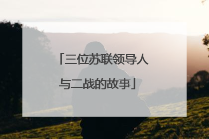 三位苏联领导人与二战的故事