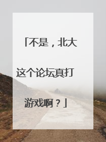 不是，北大这个论坛真打游戏啊？