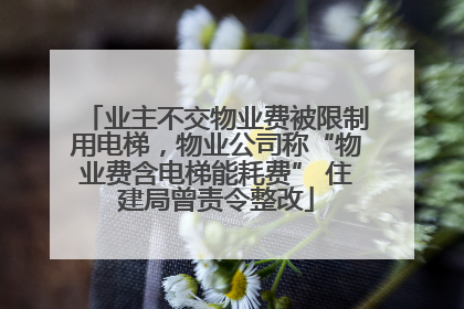 业主不交物业费被限制用电梯，物业公司称“物业费含电梯能耗费” 住建局曾责令整改