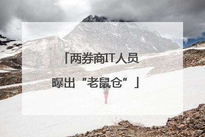 两券商IT人员曝出“老鼠仓”