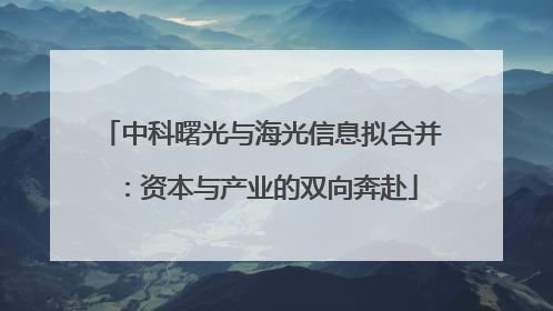 中科曙光与海光信息拟合并：资本与产业的双向奔赴