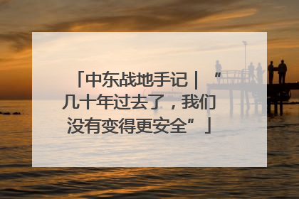 中东战地手记｜“几十年过去了，我们没有变得更安全”
