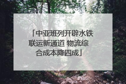 中亚班列开辟水铁联运新通道 物流综合成本降四成