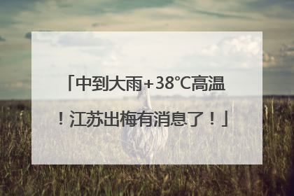 中到大雨+38℃高温！江苏出梅有消息了！