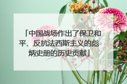中国战场作出了保卫和平、反抗法西斯主义的彪炳史册的历史贡献