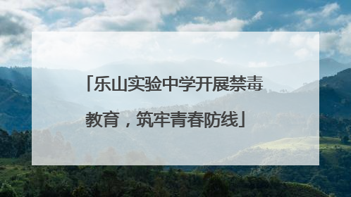 乐山实验中学开展禁毒教育，筑牢青春防线