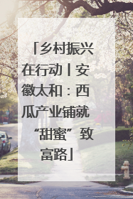 乡村振兴在行动丨安徽太和：西瓜产业铺就“甜蜜”致富路