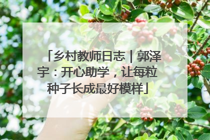 乡村教师日志｜郭泽宇：开心助学，让每粒种子长成最好模样