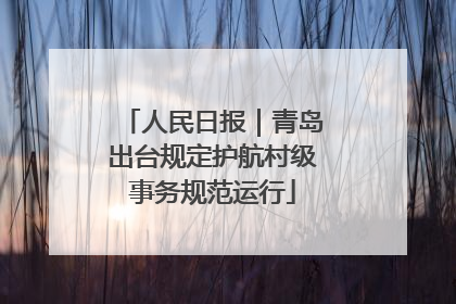人民日报｜青岛出台规定护航村级事务规范运行