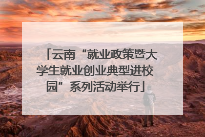 云南“就业政策暨大学生就业创业典型进校园”系列活动举行