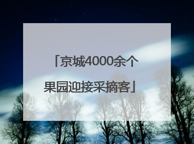 京城4000余个果园迎接采摘客