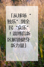 从球场“独乐”到全民“众乐”！淄博高新区解锁健身新力量