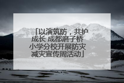 以演筑防，共护成长 成都磨子桥小学分校开展防灾减灾宣传周活动