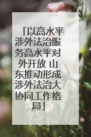 以高水平涉外法治服务高水平对外开放 山东推动形成涉外法治大协同工作格局