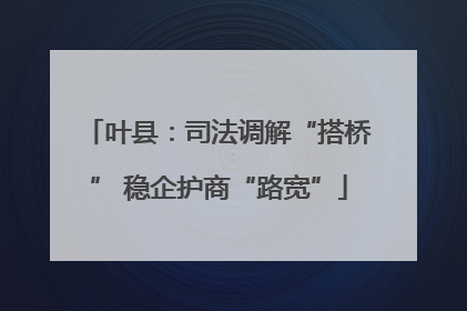叶县：司法调解“搭桥” 稳企护商“路宽”