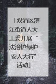 双清区滨江街道人大工委开展“法治护绿护安人大行”活动